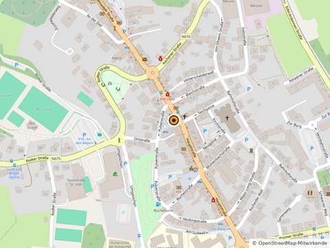 Karte mit dem Standort von Iss Was, Hauptstraße 77 in 4780 St. Vith